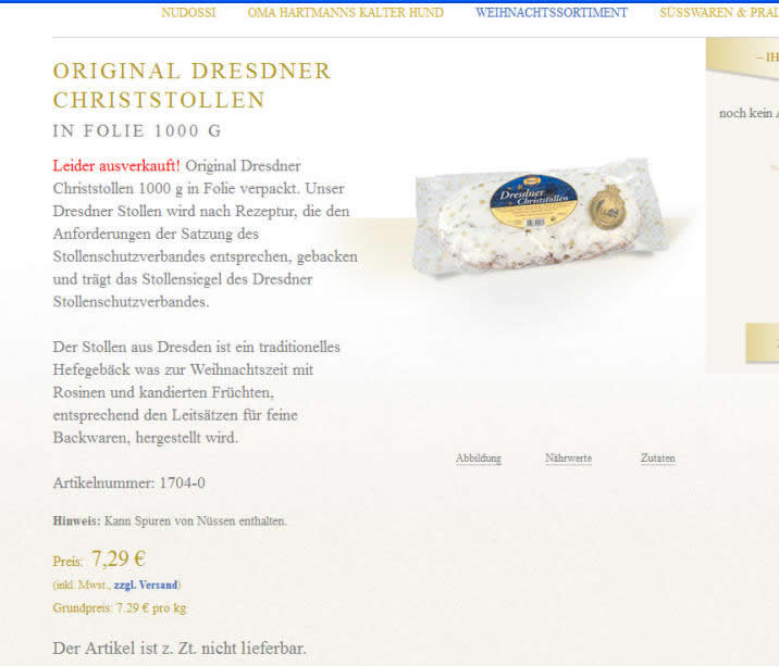 Original Dresden Christmas stollen