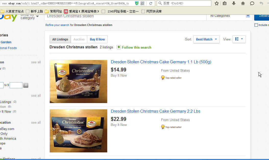 I research "EBAY" "Dresden Christmas stollen"also found a few similar productsits price higher, and free shipping only for American.