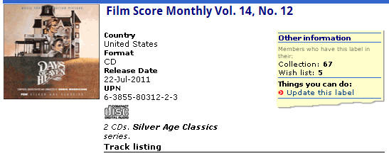 Film Score Monthly Vol. 14, No. 12  