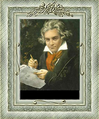 a photo with a costume imitating Beethoven,