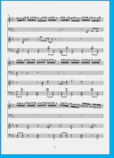 a transcripted scores of the "Enduring movement" sheet
