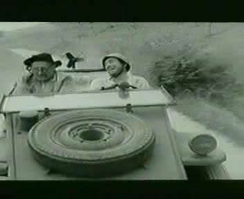 Both escaped when air-raid and stolen a German car 
