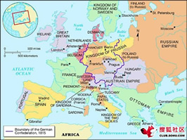 Europe in 1815 (here)