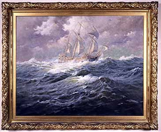 '»ں'/'The Mayflower at Sea'. By Gilbert Margeson (1852-1940).