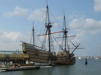 Plymouth is located in Boston Harbor "Mayflower," a copy of the yacht.