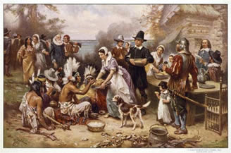 Pilgrims from the United Kingdom in order to thank the Indians for their support during difficult times and God for their "gift" is the year (1620) the fourth Thursday in November, they made delicious turkey hunting, Indian hospitality .1941, the U.S. Congress officially set at each of its "Thanksgiving Day"