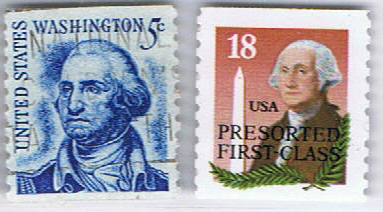 The stamps George Washington - first president of the USA 