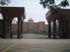 The front door of First middle school in Tanggu