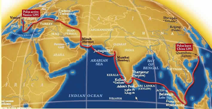 The return route of Marco Polo