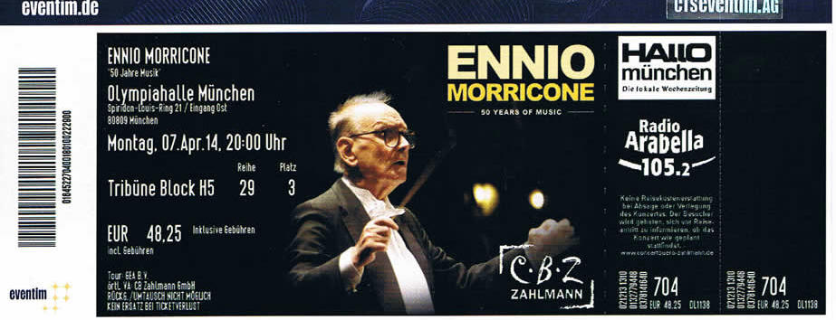 The ticket of 2014 Munich concert