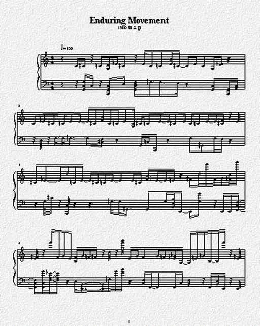 "Enduring Movement" score sheet piece