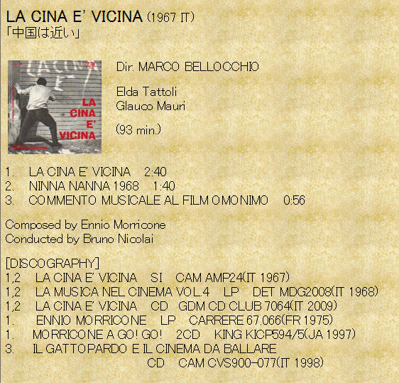 OST La Cina è vicina / China Is Near