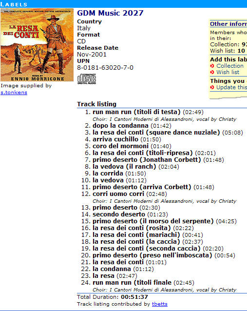 OST La resa dei conti / The Big Gundown