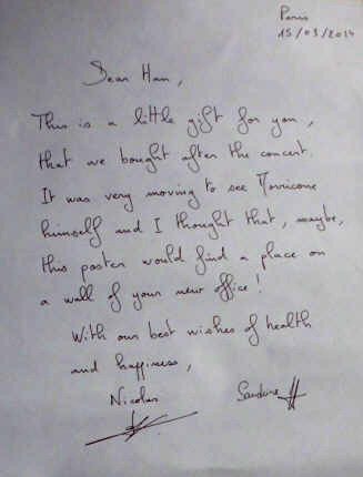 a autographed letter by Nicolas and his wife