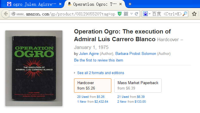 novle Operation Ogro: The Execution of Admiral Luis Carrero Blanco